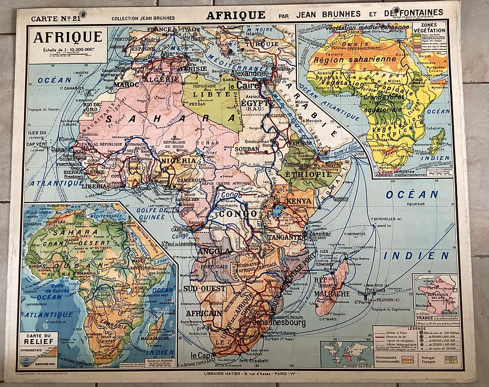 Carte scolaire ancienne AFRIQUE