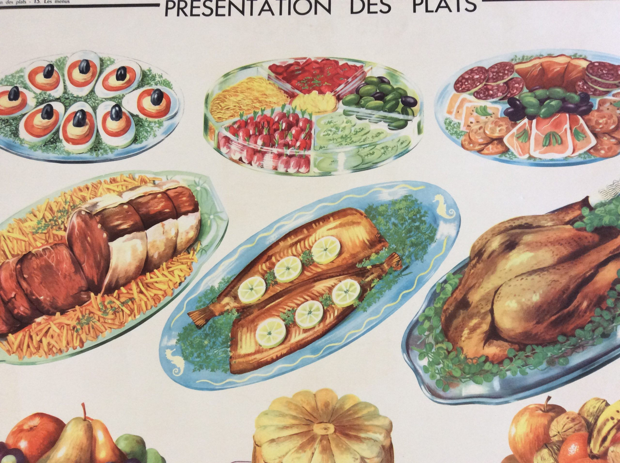 Affiche scolaire PRÉSENTATION DES PLATS / LES MENUS