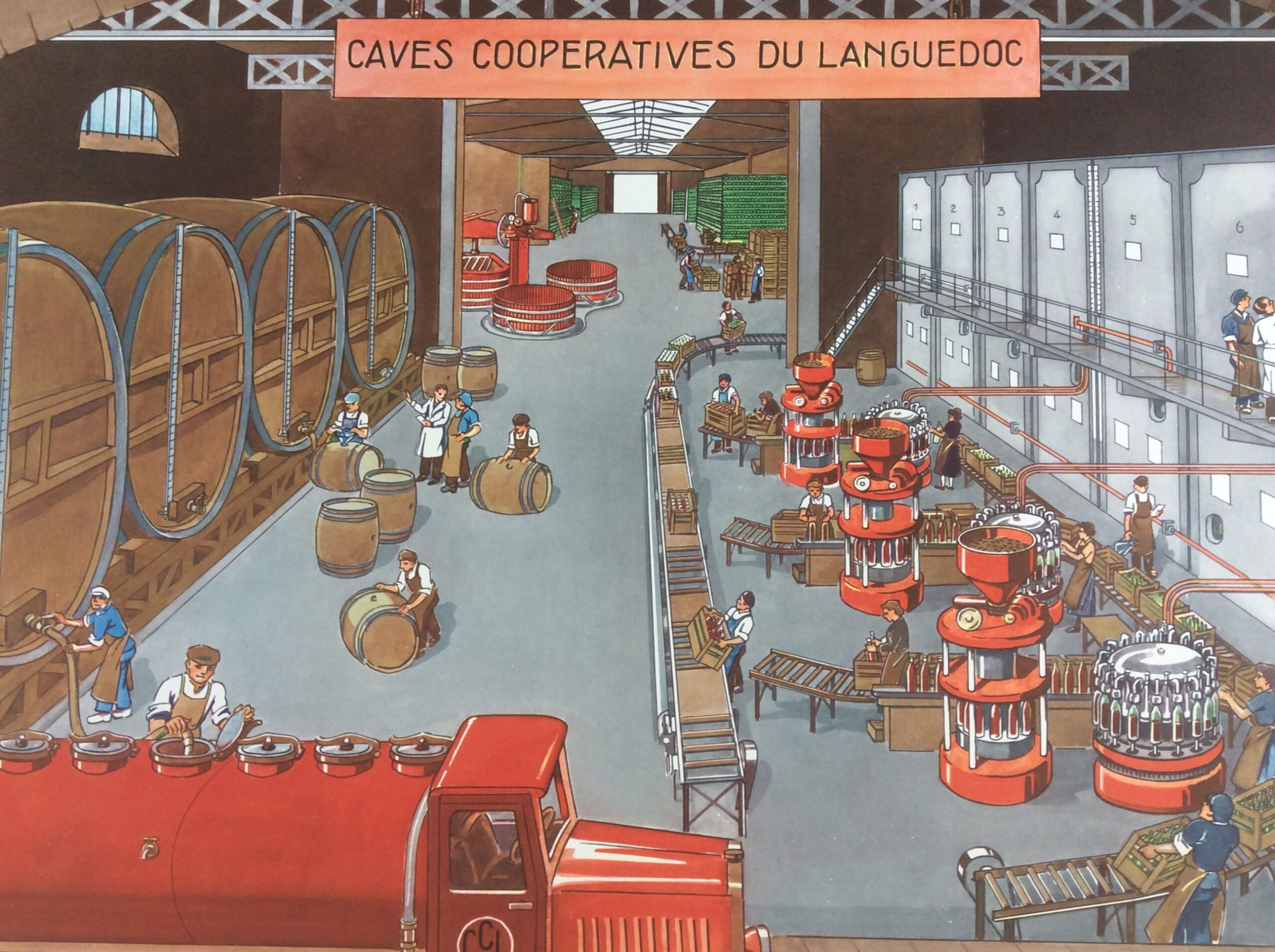 Affiche scolaire ancienne la fabrication du vin