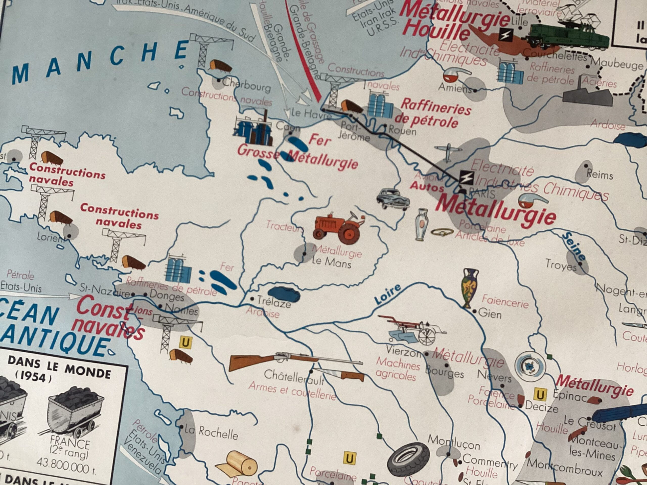 Affiche scolaire Industries diverses de la France