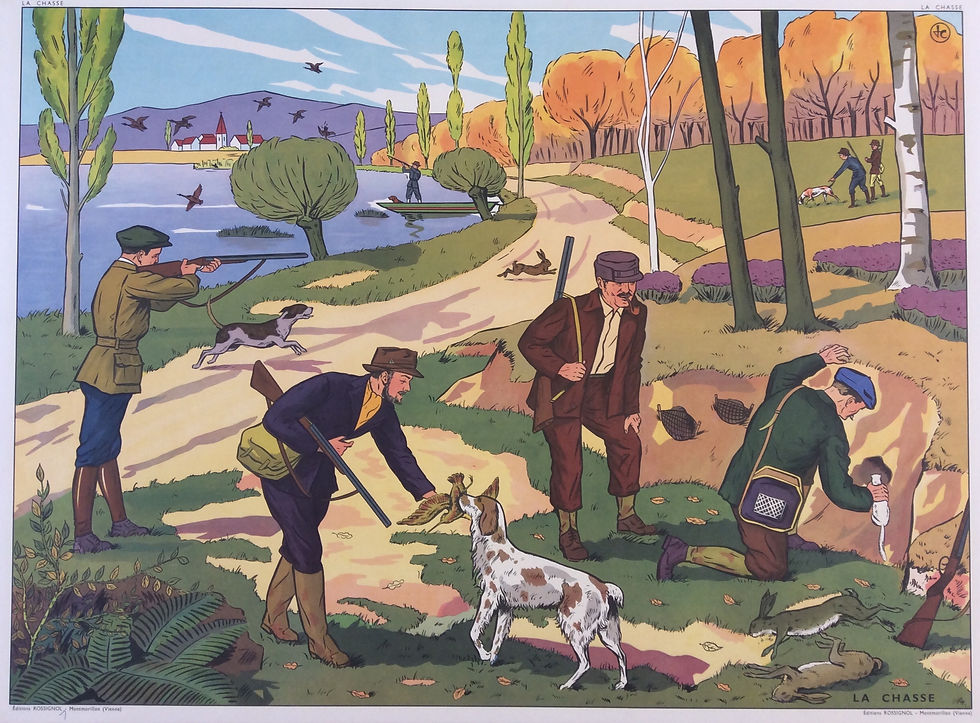 Affiche scolaire la chasse