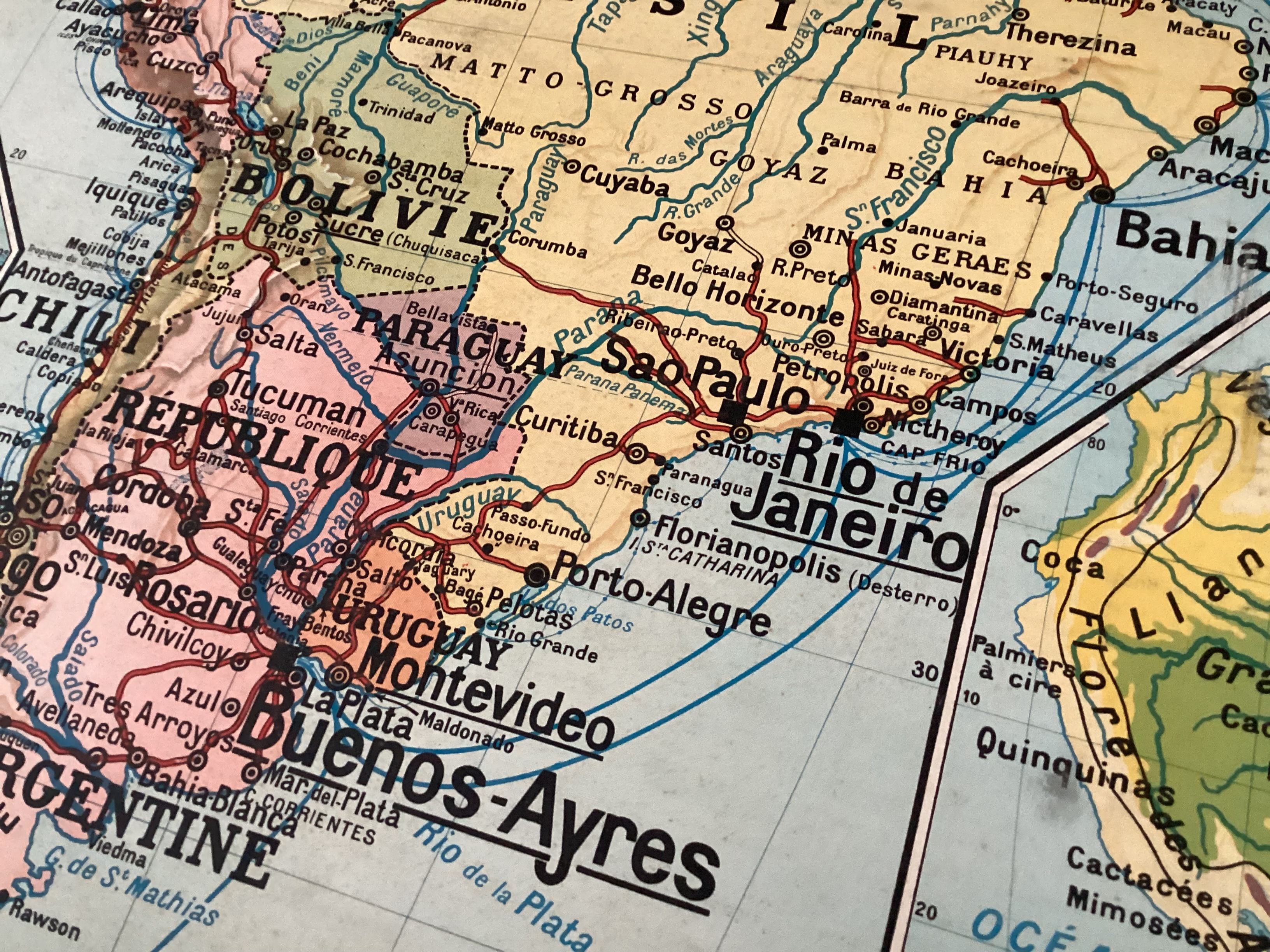 Carte murale ancienne Amérique du Sud