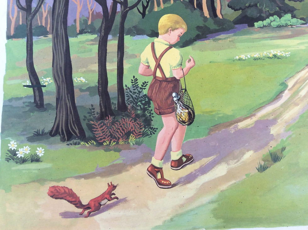 Affiche scolaire Poucet et son ami l’écureuil