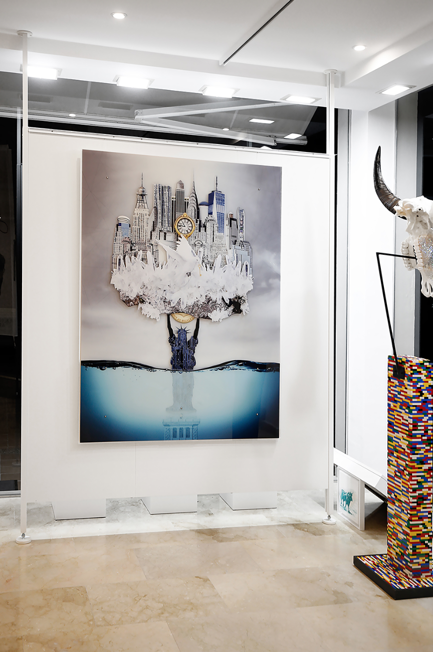 Holding New York artwork