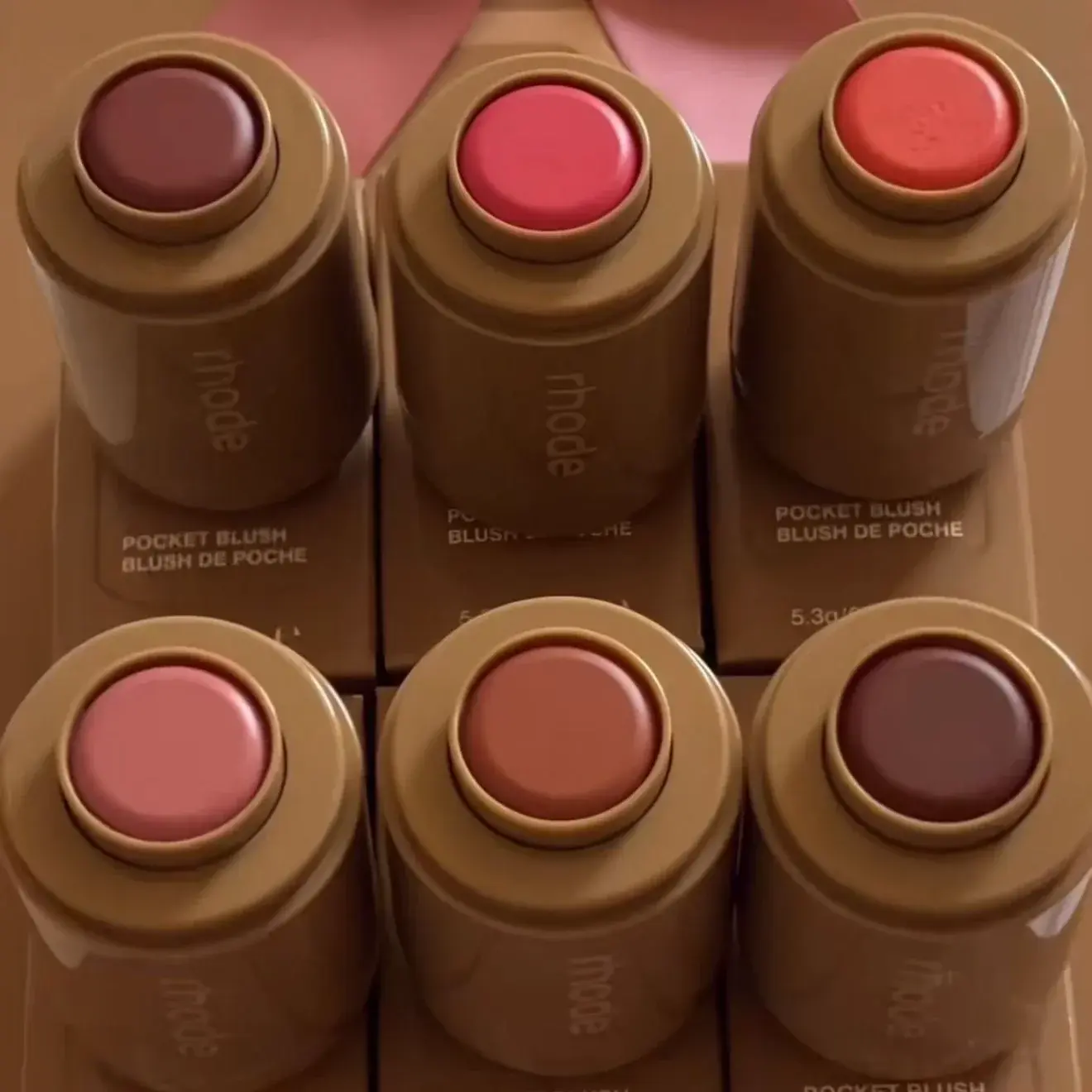 Rhod Pocket Blush LIP Stick Lip and Cheek Hydrating Stick Natural Rouge Powder