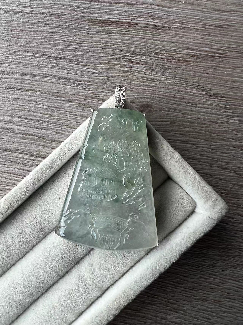 Thumbnail: Icy Landscape Pendant with Floating Flowers