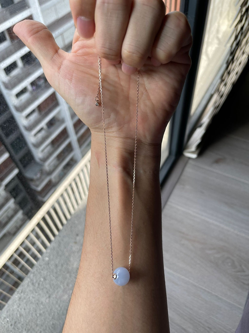 Thumbnail: High Translucency Bluish Lavender Ball Necklace