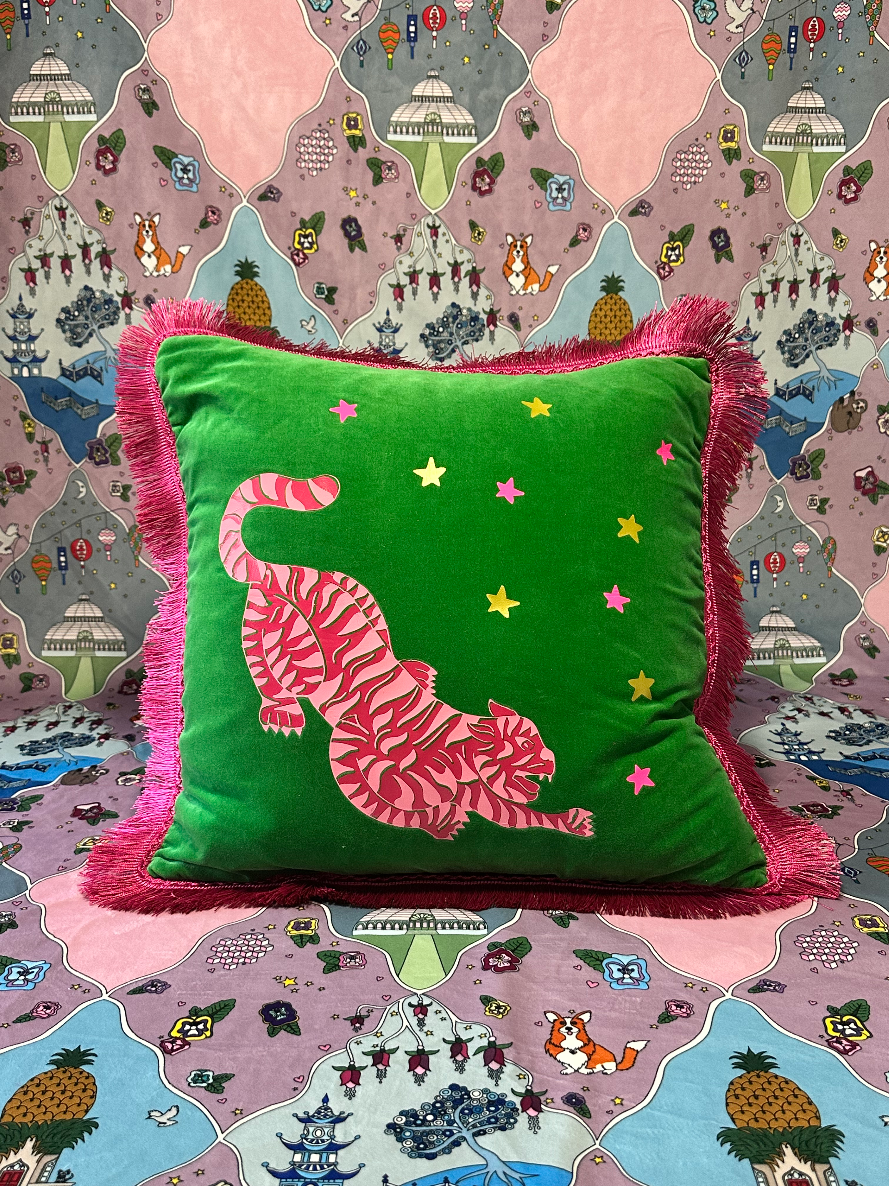 Starry Tiger Velvet Cushion
