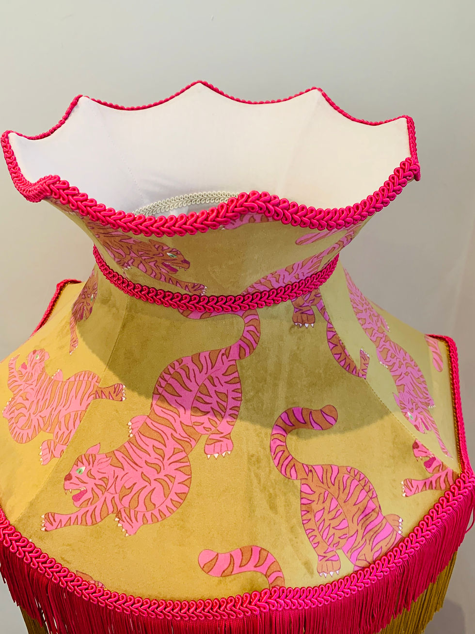 Thumbnail: Mustard & Pink Psychedelic Tigers Velvet Crown Shade