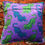 Thumbnail: Psychedelic Tigers Velvet Cushion in Purple