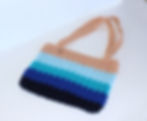 Crochet shoulder tote in beach wave colors