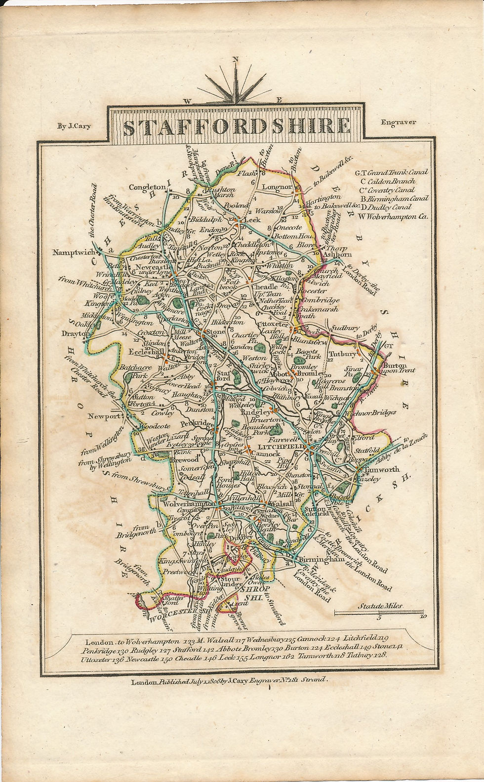 Staffordshire - John Cary - 1806 - Original Map