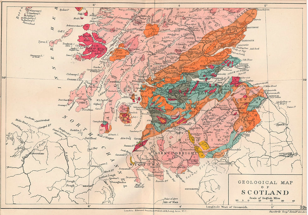 Geological County Map Southern Scotland - Reproduction