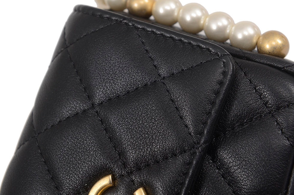 Thumbnail: CHANEL Pearl Chain Flap Card Holder
