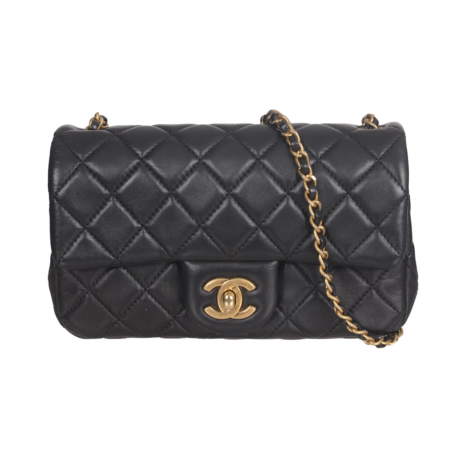 CHANEL Mini Rectangular Flap Gold Pearl Crush