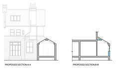 Planning Sections Drawing for the Rear Extension in Lambeth