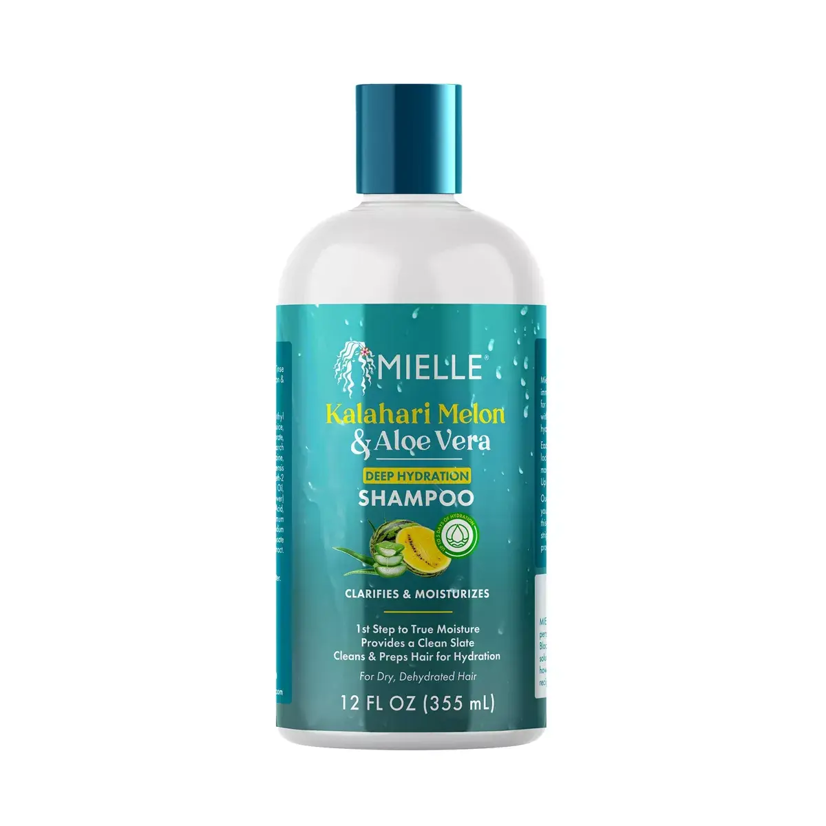 Mielle Kalahari Melon & Aloe Vera Shampoo, 12 fl oz, for moisturizing hair.
