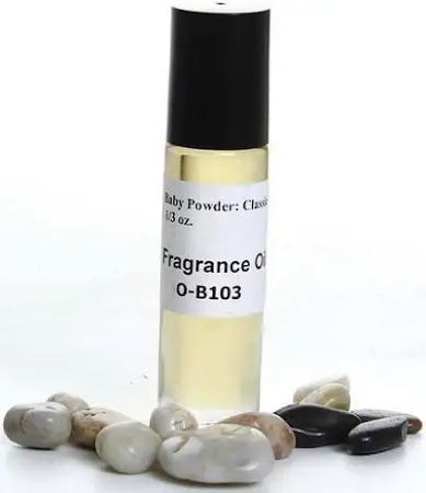縮圖：Fragrance Oil bottle with text: Baby Powder, Classic, 1/3 oz, O-B103.
