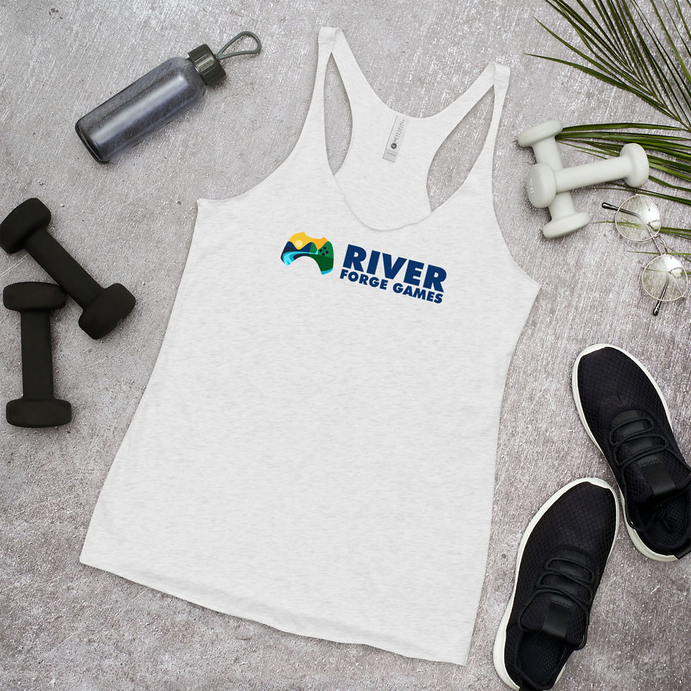 Thumbnail: Women's Racerback Tank - Light Colors - River Forge Games Logo
