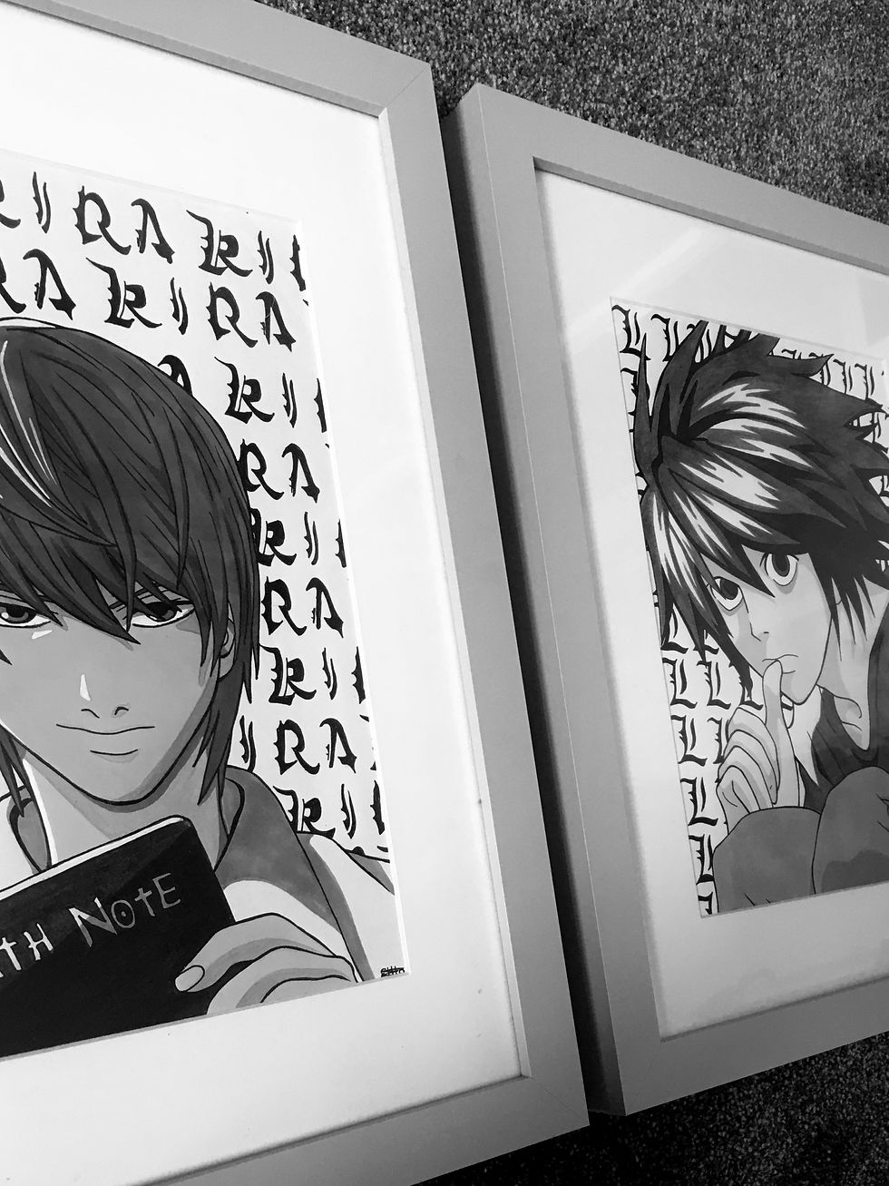 Thumbnail: Deathnote Light Yagami and L Lawliet PRINTS