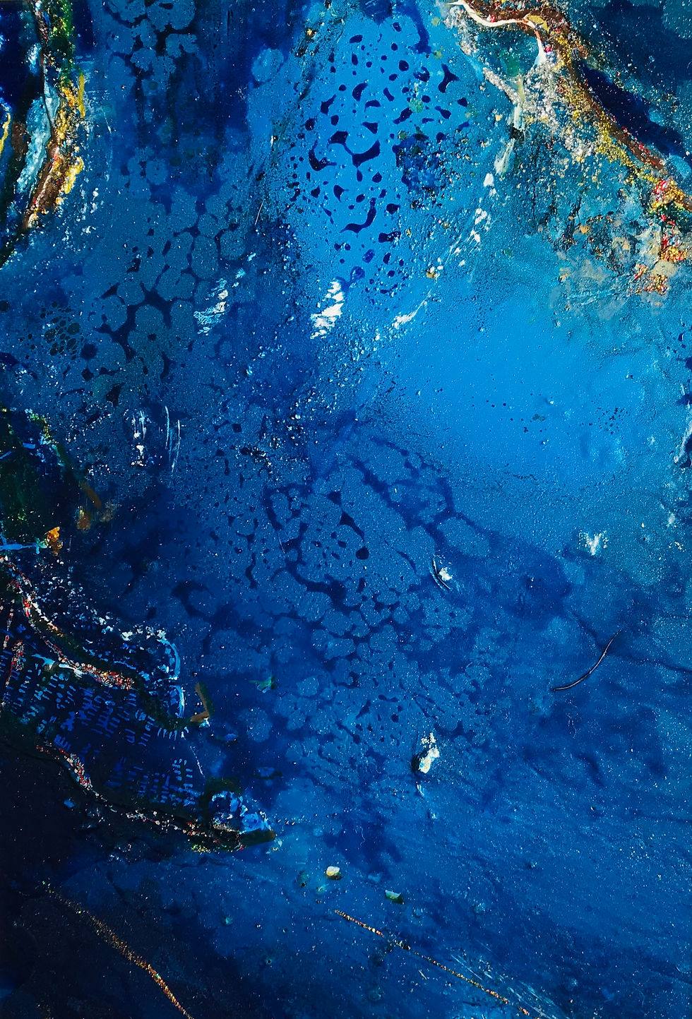 Œuvre réalisée sur toile de coton 300 grs. En technique mixte avec des encres et médiums.