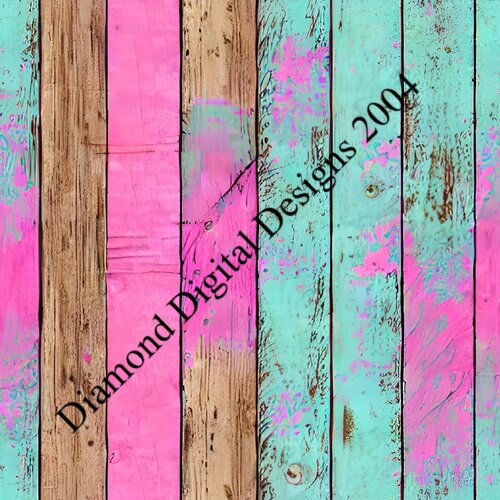 Miniatura: Colorful Rainbow Shabby Chic Distressed Wooden Textures Digital Paper Background
