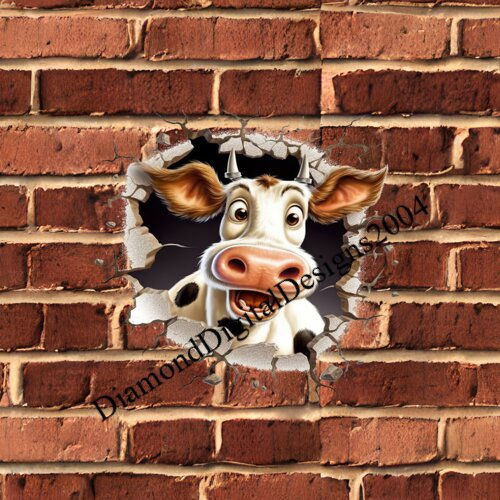 Thumbnail: 3D Funny Cow Out The Window Set Of 6 20 OZ Tumbler Wrap Sublimation Png