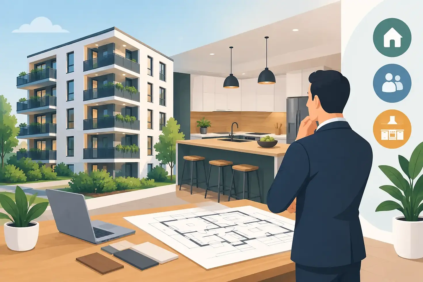Réussir un projet entrepreneur cuisine multi-logements