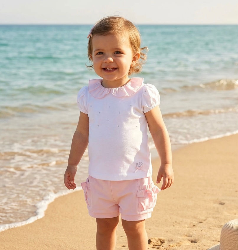 Mintini diamanté shorts set