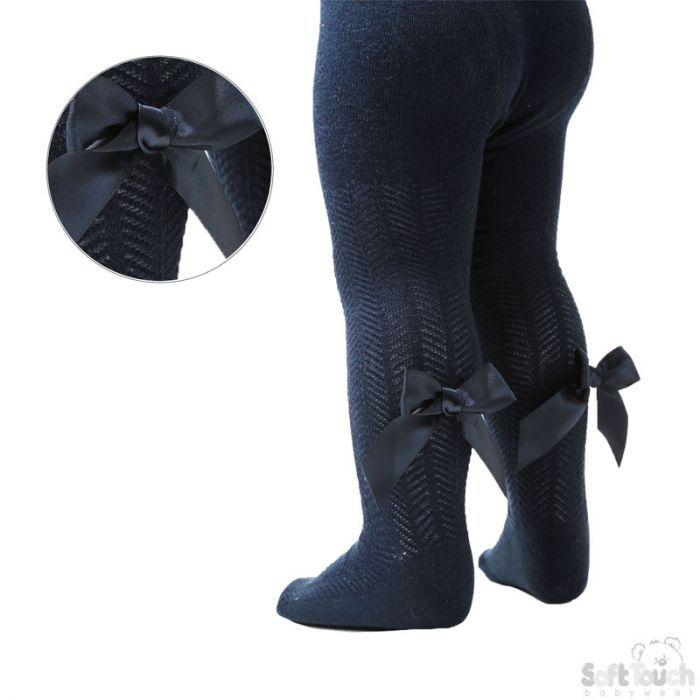 Soft Touch bow tights (navy)