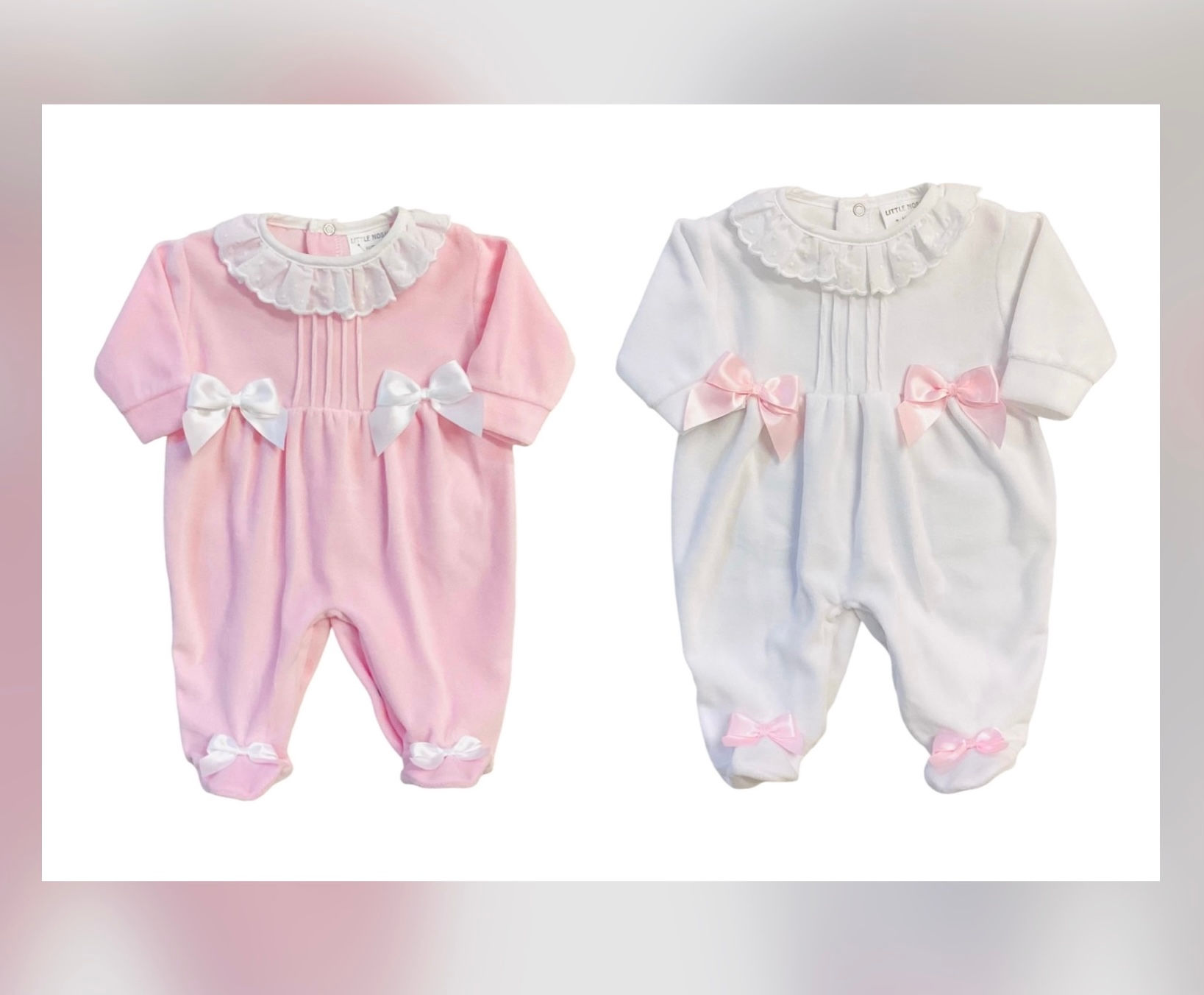 Little Nosh pintuck sleepsuits