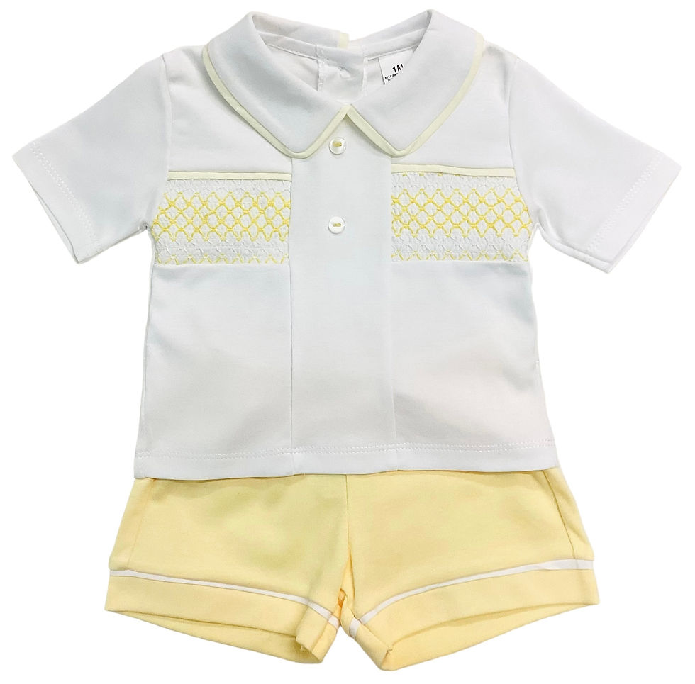 Smocked shorts set