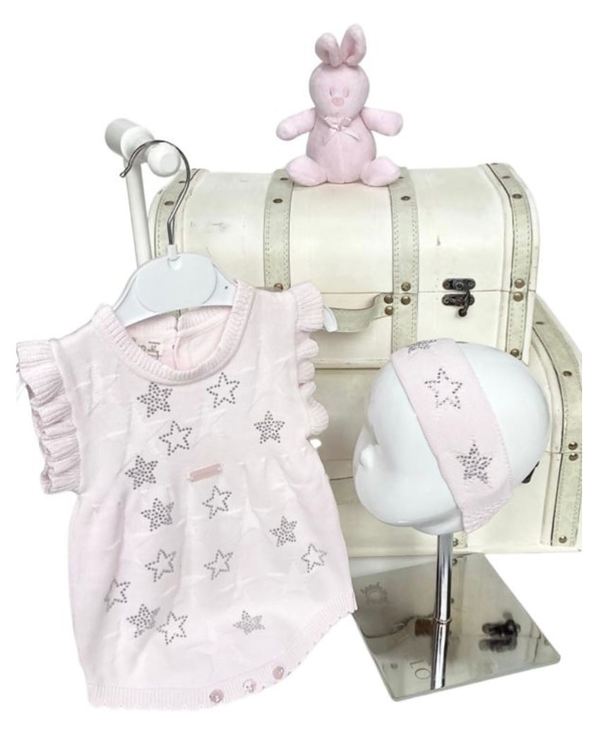 Leo King diamanté star romper & headband set