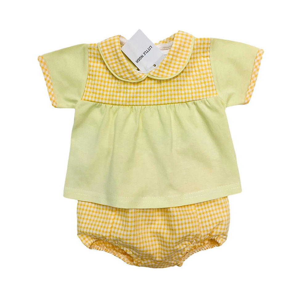 Little Nosh gingham shorts set
