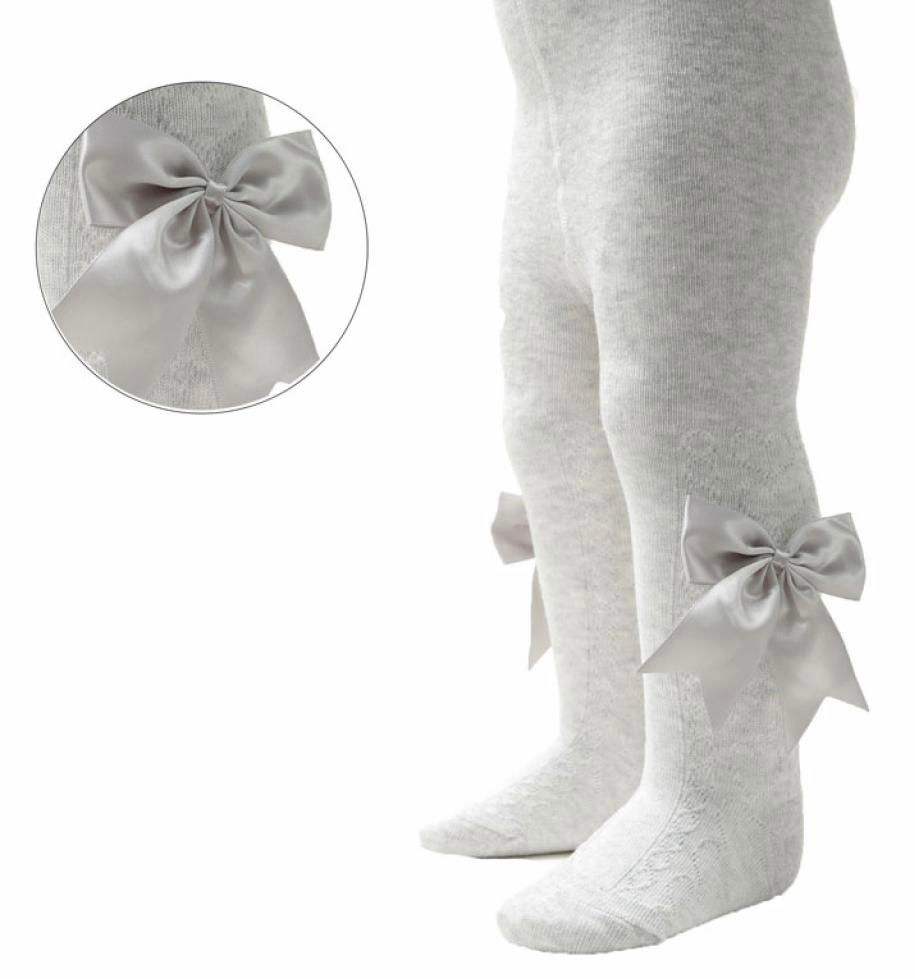 Soft Touch bow tights (grey)