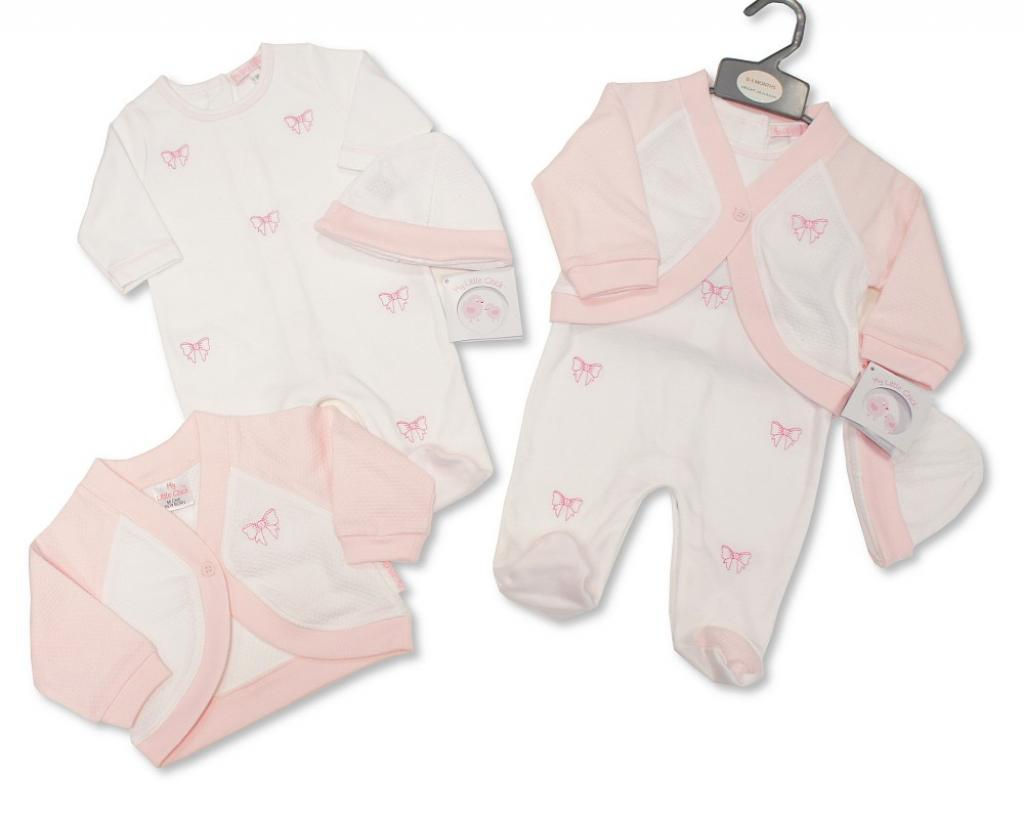 My Little Chick bow sleepsuit & cardi set