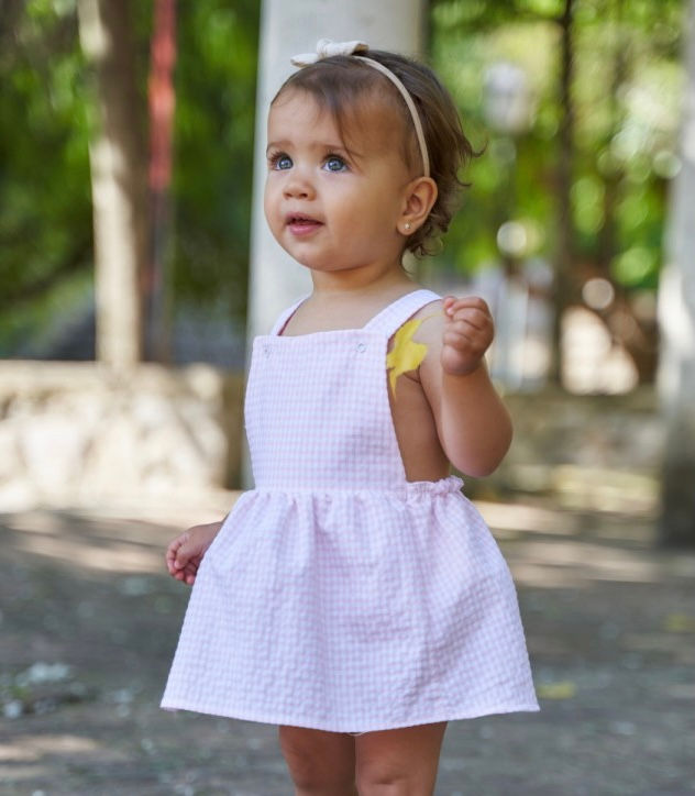 Rapife gingham dungaree dress