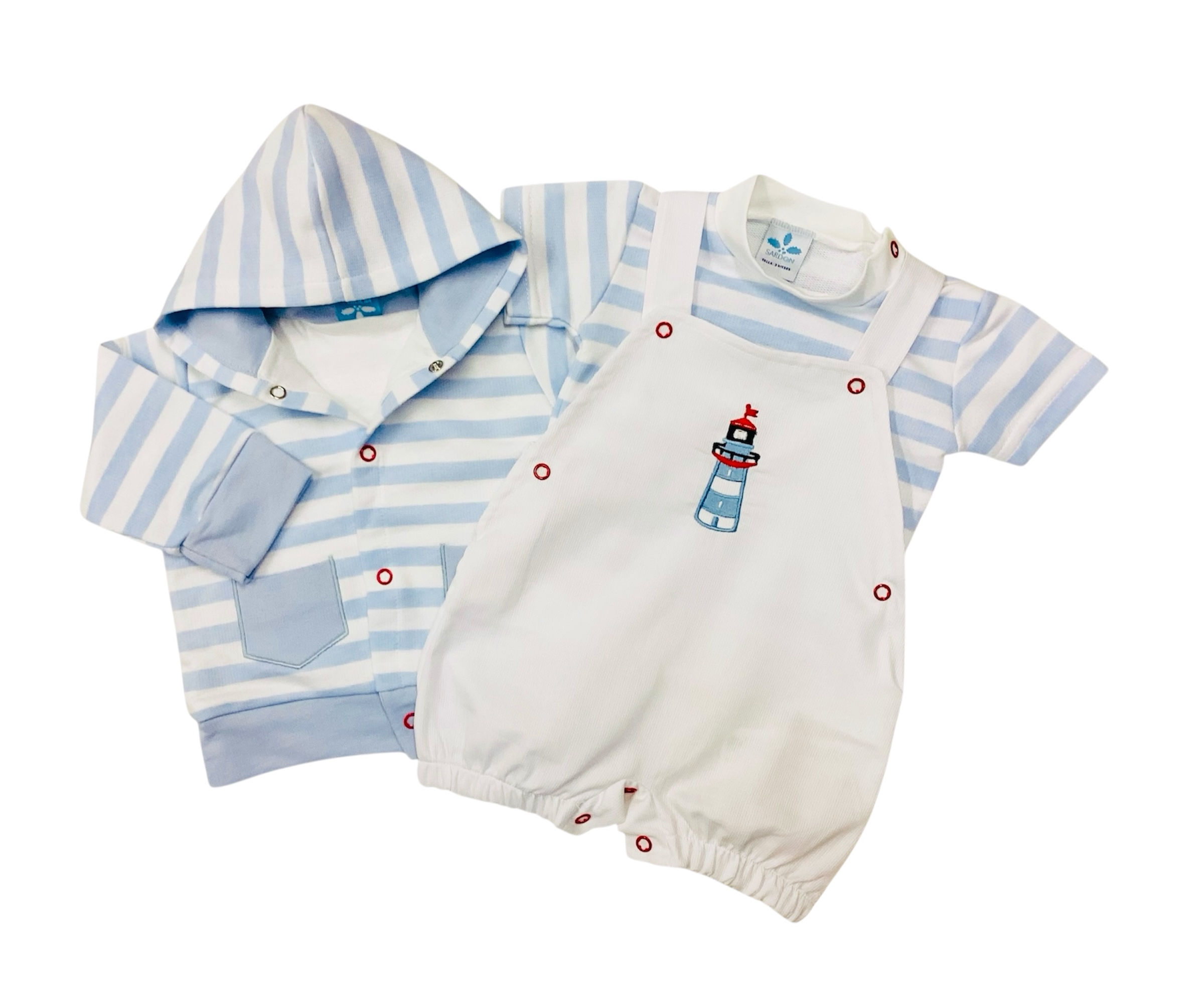 Sardon 3pc lighthouse dungaree set