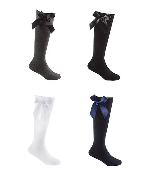 Knee high bow socks