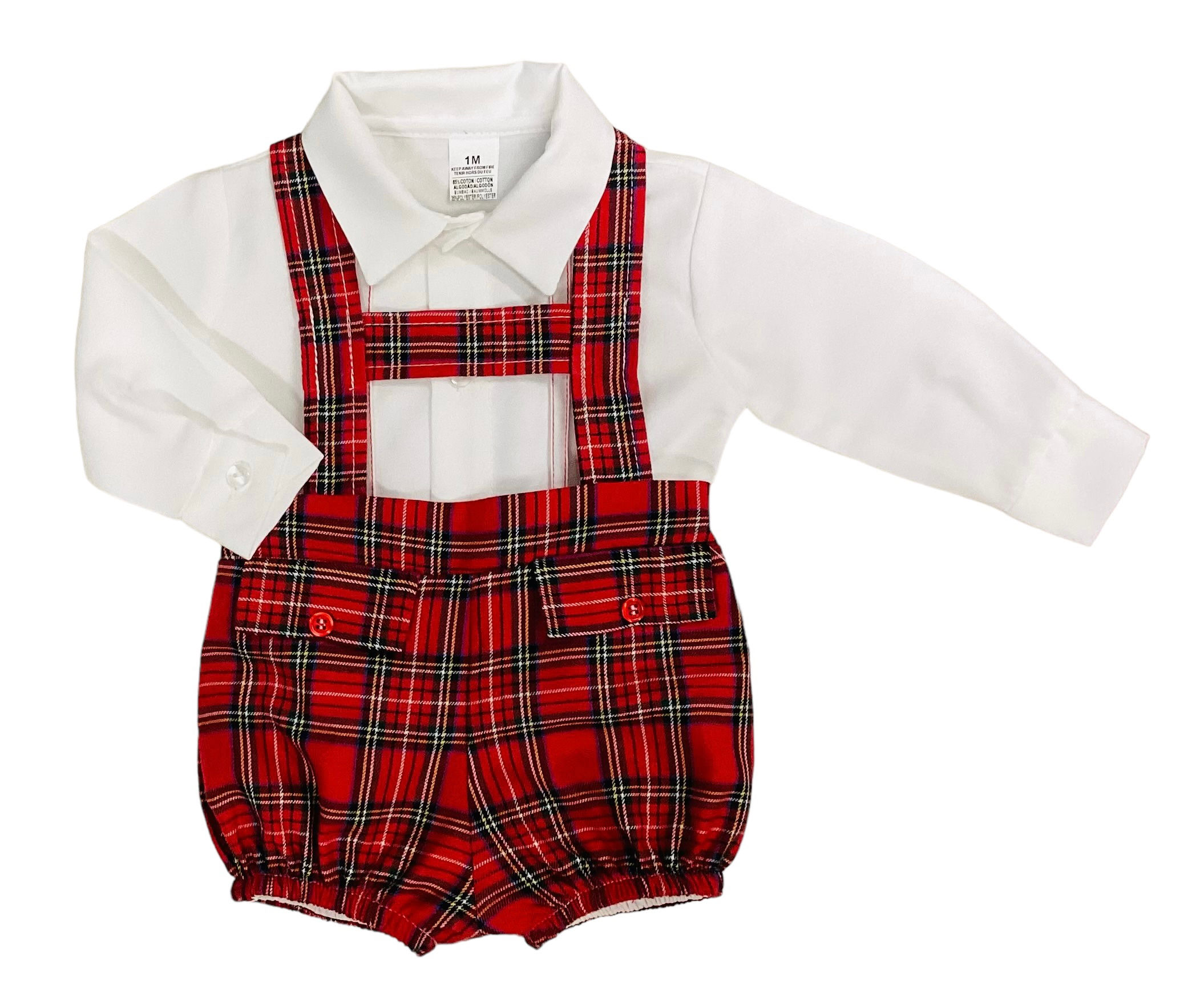 Tartan dungaree set