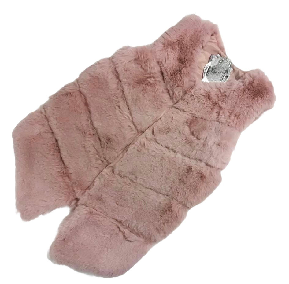 Fur gilet (rose pink)