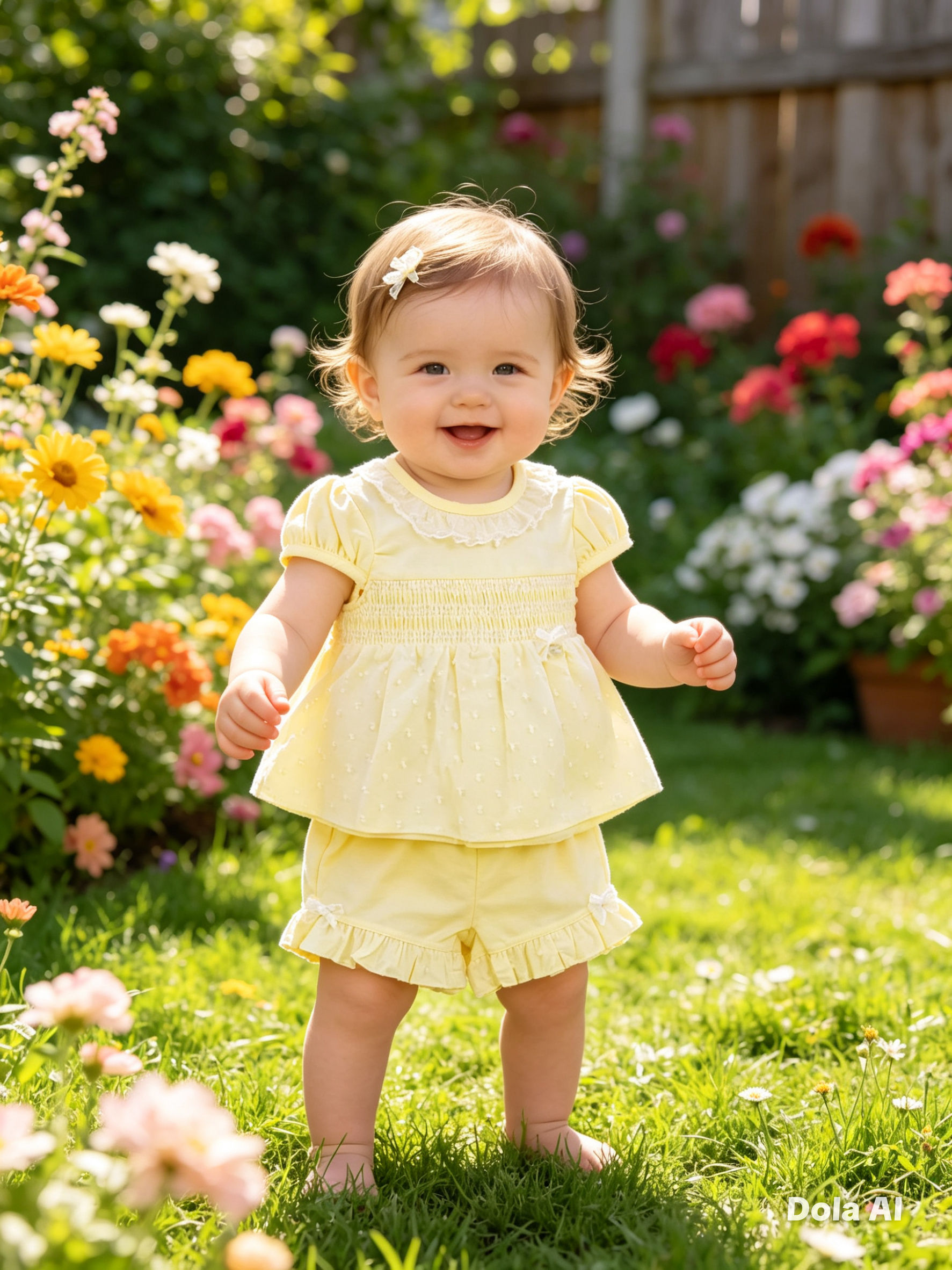 Mintini Baby smocked shorts set