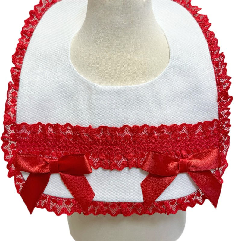 Wee Me lace bow bib