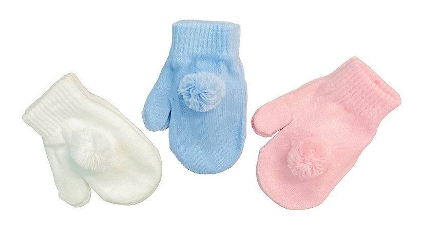 Pesci pom mitts with ties