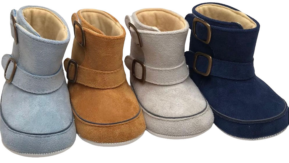 Suede buckle boots