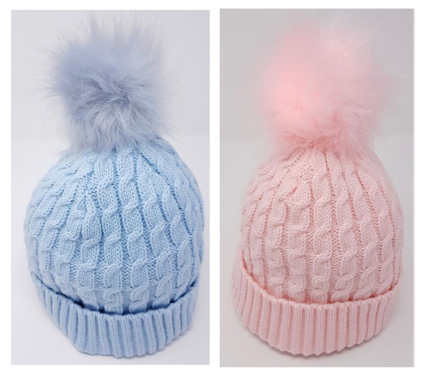 Pesci Baby cable pom hats