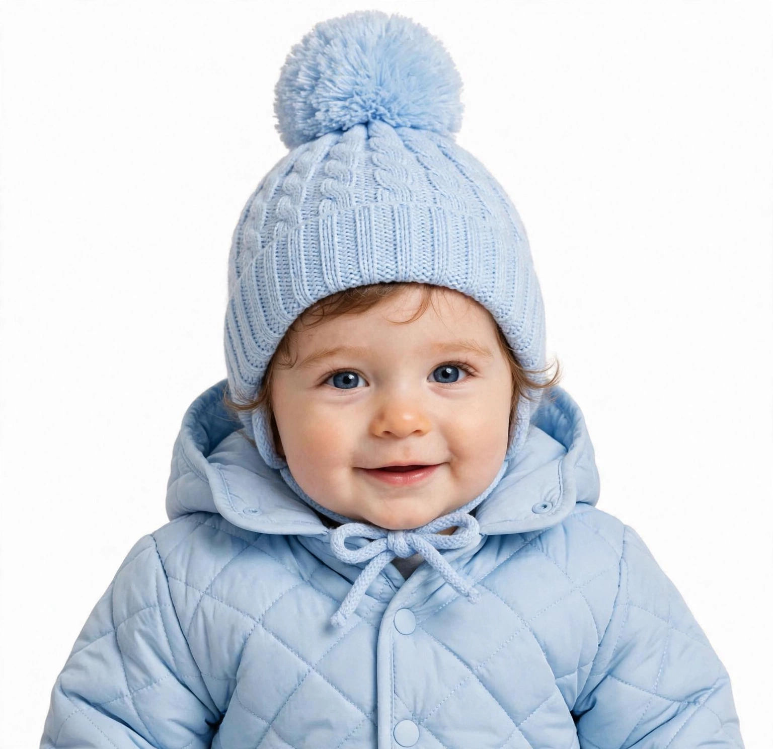 Kleo cable knit hat with ties