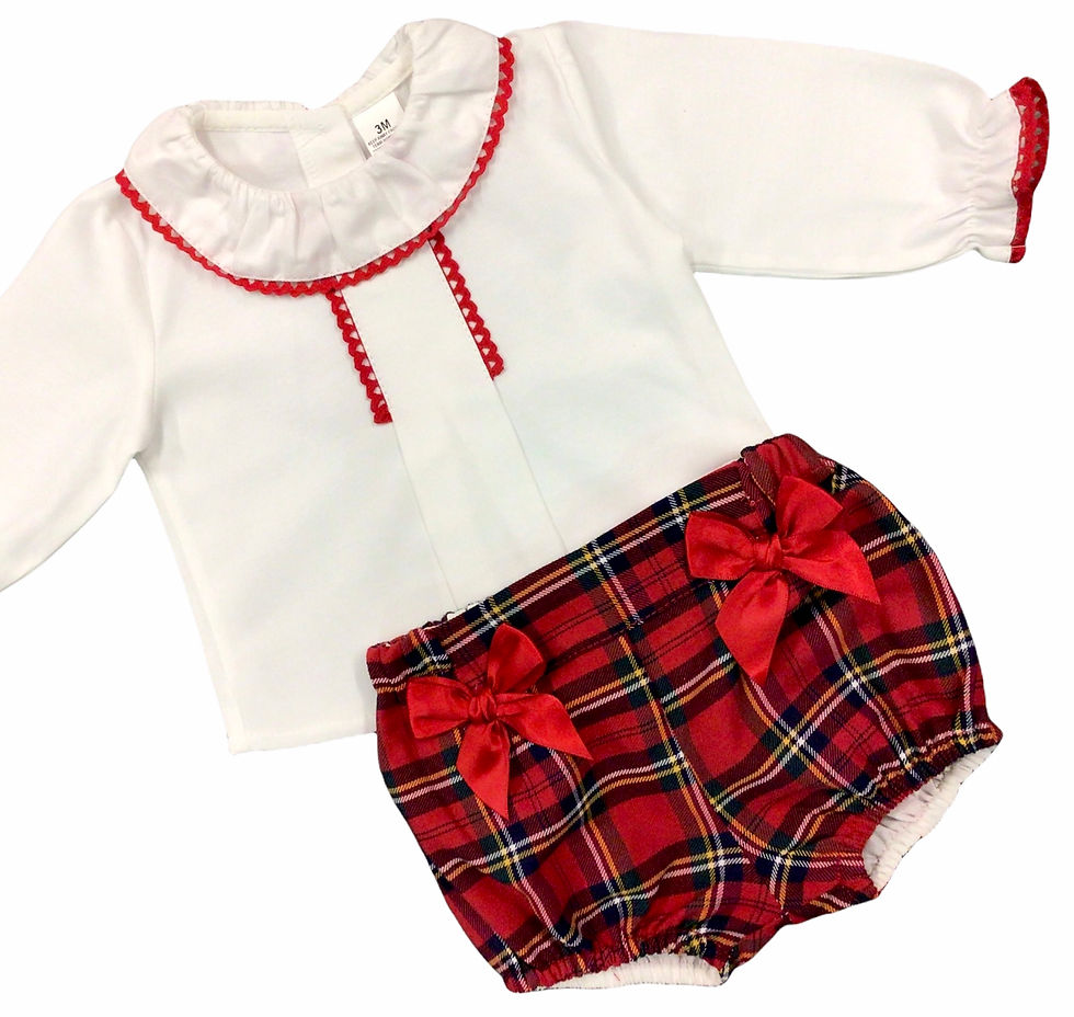 Spanish tartan shorts set