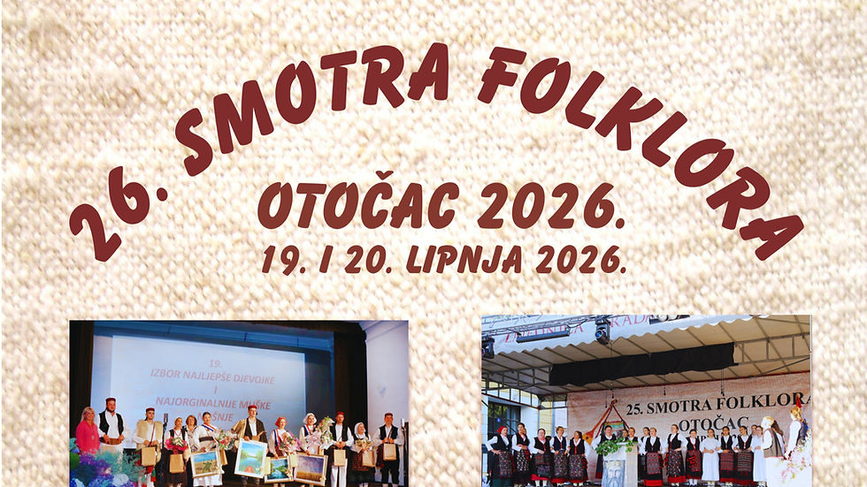 Bogat program 26. Smotre folklora u Otočcu: Od izbora najljepše nošnje do tradicijskog mimohoda