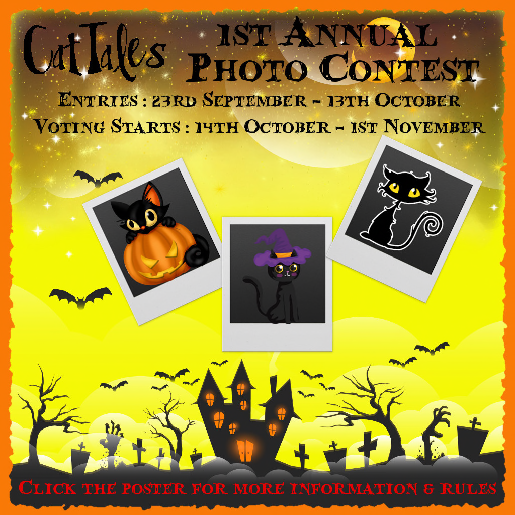 [Image: CatTales%20Halloween%20Photo%20Contest%20Poster.png]